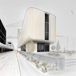 Croquis projet de cinéma Architecture